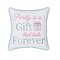 Family Is A Gift Embroidered Small/Petite Accent Pillow, 10" x 10"